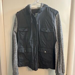 Mudd Women's Black and Gray Military Jacket